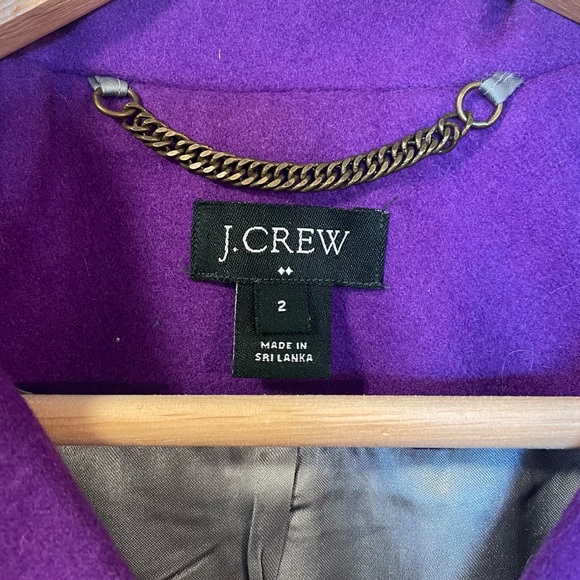 Purple JCrew Double Breasted Wool Coat - Picture 3 of 7
